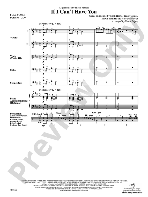 If I Can’t Have You/PIS - String Orchestra Conductor Score & Parts (Digital Download)