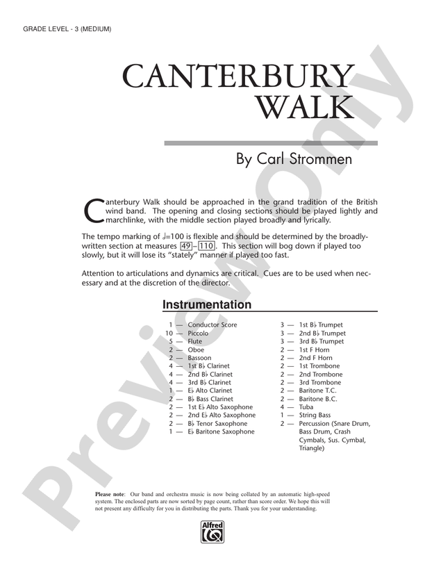 Canterbury Walk - Concert Band Conductor Score & Parts (Digital Download)