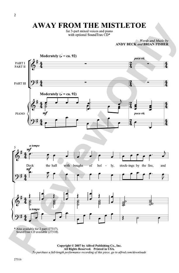 Away from the Mistletoe – 3-Part Mixed Choral Octavo (Digital Download)