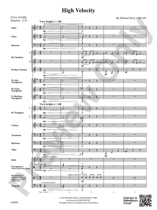 High Velocity – Concert Band Conductor Score & Parts (Digital Download)