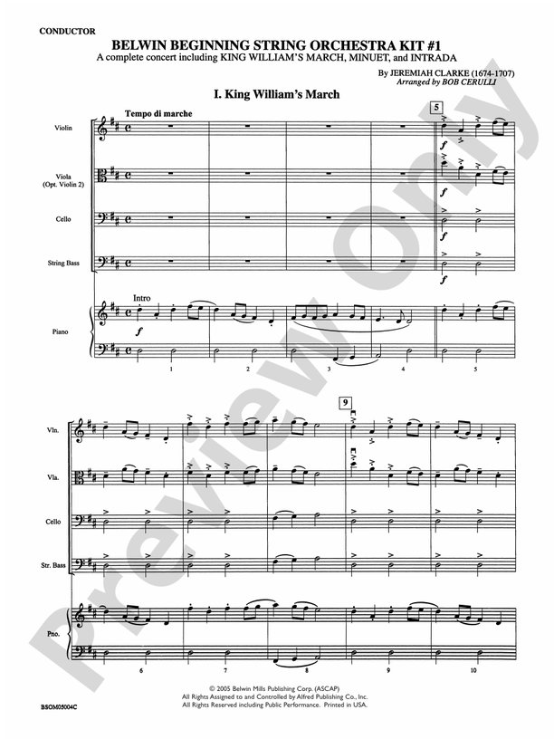 Belwin Beginning String Orchestra Kit #1 – String Orchestra Conductor Score & Parts (Digital Download)