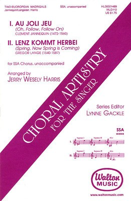 Two European Madrigals - SSA Jerry Weseley Harris Walton Music Choral Score Octavo