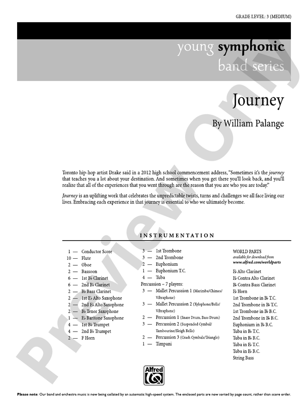 Journey - Concert Band Conductor Score & Parts (Digital Download)