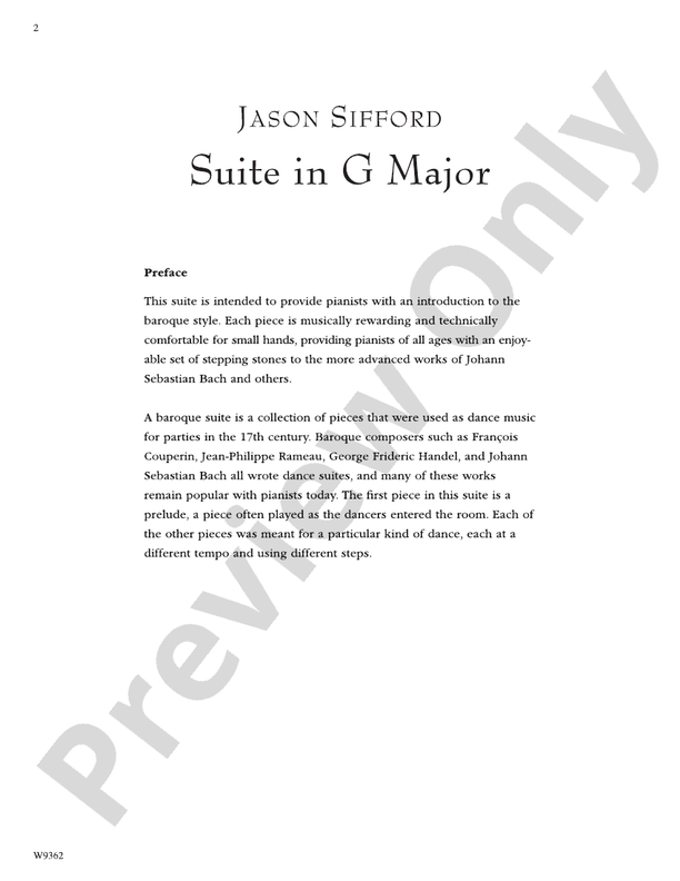 Suite in G Major - Piano (Digital Download)