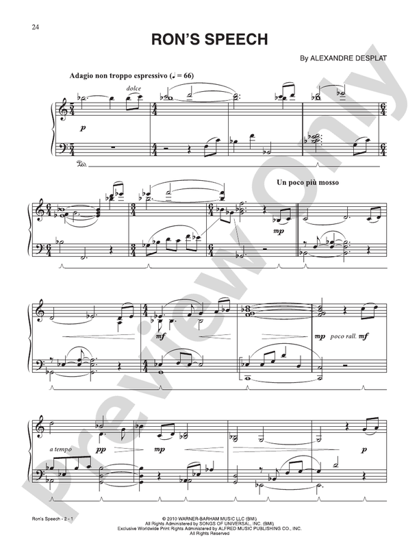 Ron's Speech (from "Harry Potter & The Deathly Hallows: Part 1") - Piano (Digital Download)