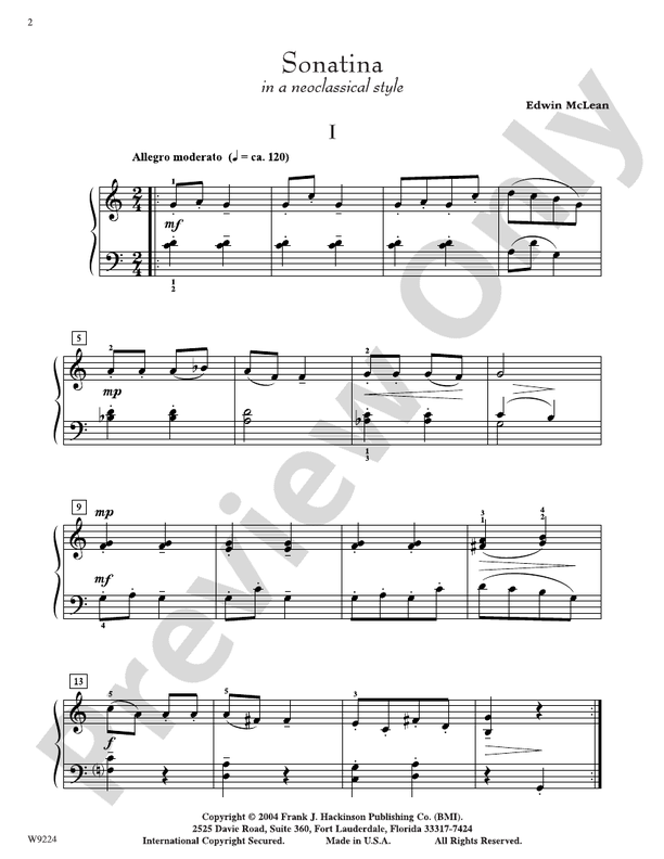 Sonatina in a Neoclassical style - Piano (Digital Download)