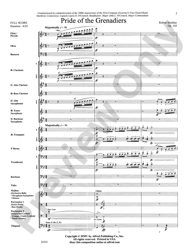 Pride of the Grenadiers - Concert Band Conductor Score & Parts (Digital Download)