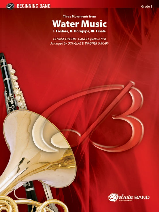Three Movements from Water Music - Concert Band Conductor Score & Parts (Digital Download)