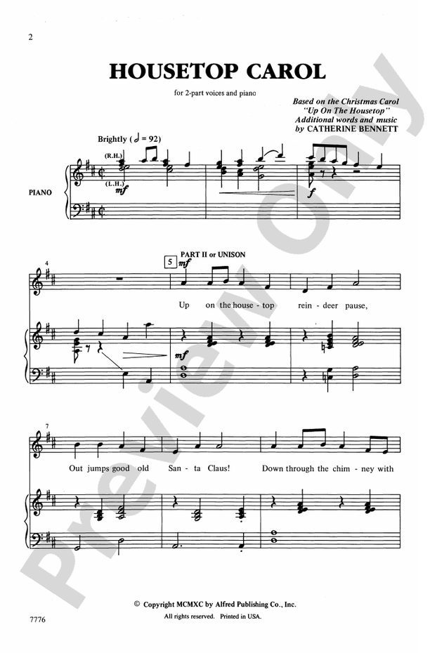 Housetop Carol – 2-Part Choral Octavo (Digital Download)
