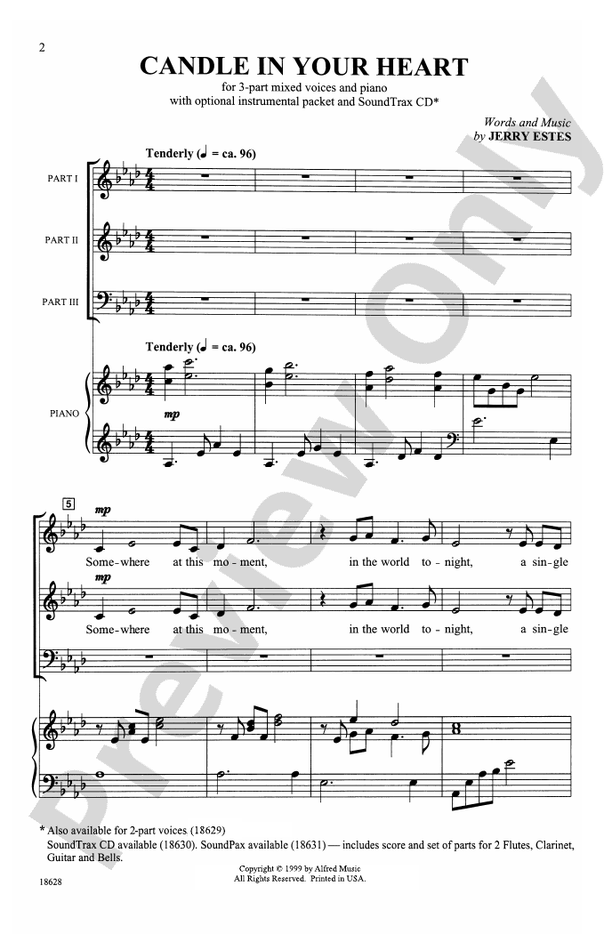 Candle in Your Heart – 3-Part Mixed Choral Octavo (Digital Download)