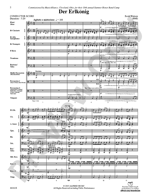 Der Erlkonig - Concert Band Conductor Score & Parts (Digital Download)