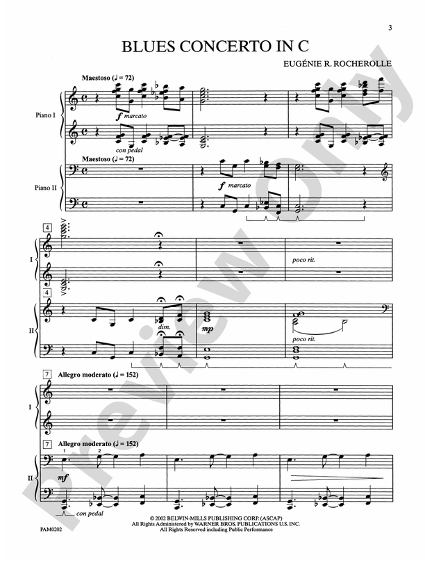 Blues Concerto - 2 Pianos, 4 Hands (Digital Download)