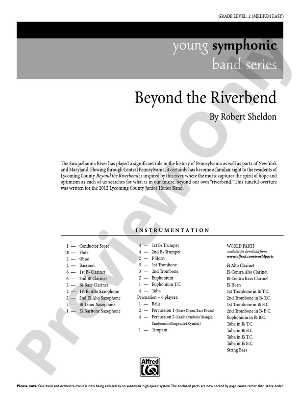 Beyond the Riverbend - Concert Band Conductor Score & Parts (Digital Download)