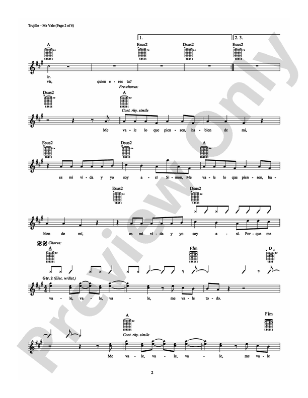Me Vale - Guitar TAB (Digital Download)