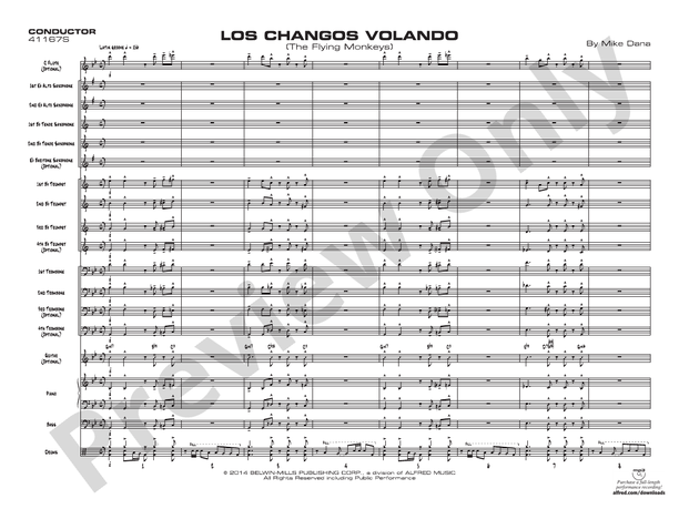 Los changos volando - Jazz Ensemble Conductor Score & Parts (Digital Download)