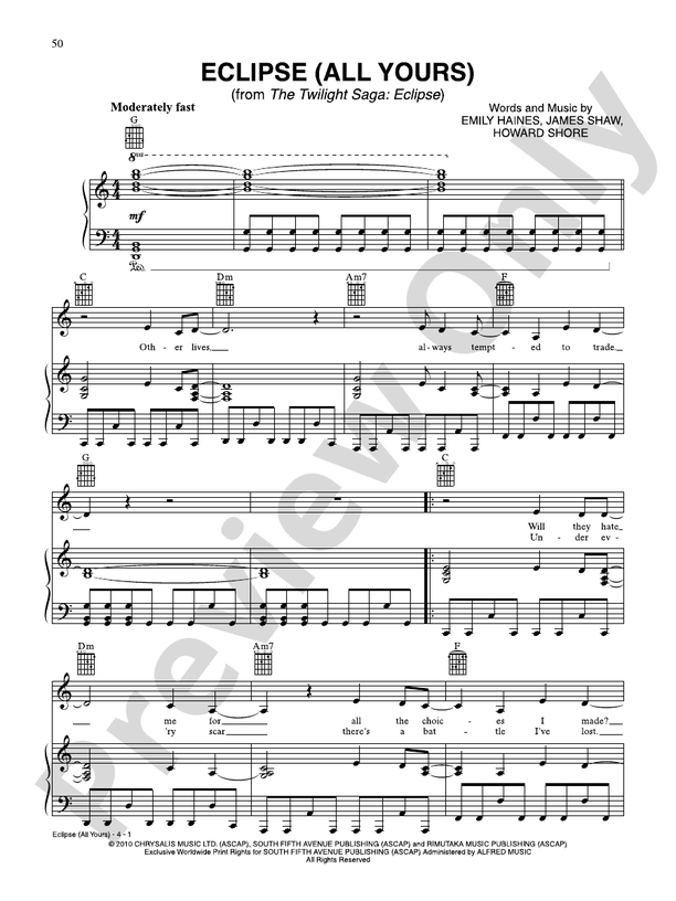 Eclipse (All Yours) -  Metric - PVG (Digital Download)