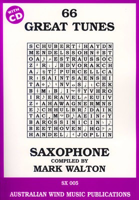 66 Great Tunes - Alto Saxophone/CD by Walton Australian Wind Music Publications SX005A