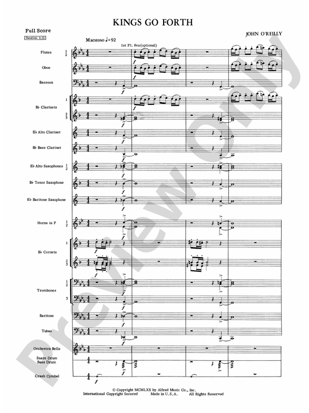 Kings Go Forth - Concert Band Conductor Score & Parts (Digital Download)