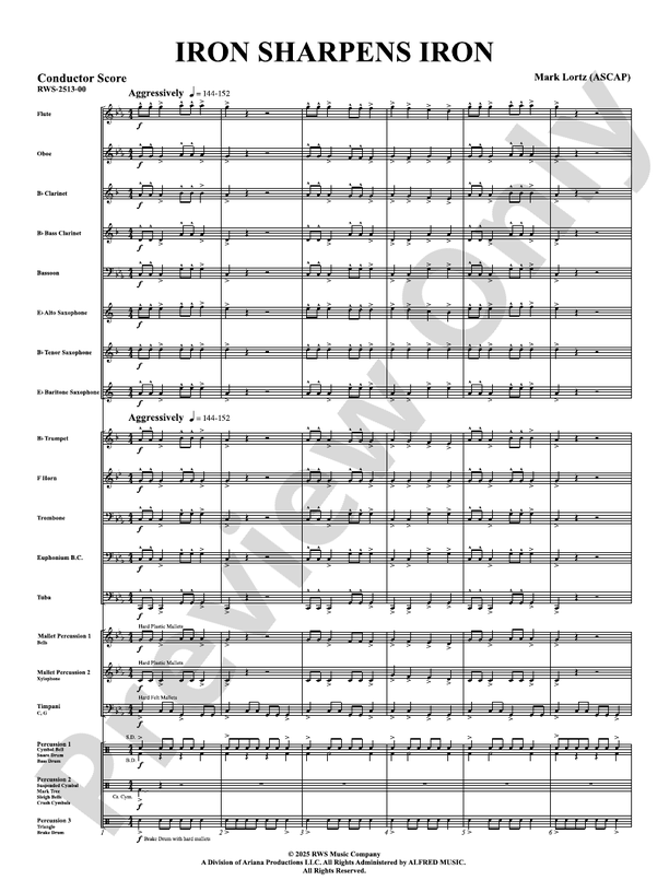 Iron Sharpens Iron - Concert Band Conductor Score & Parts(Digital Download)