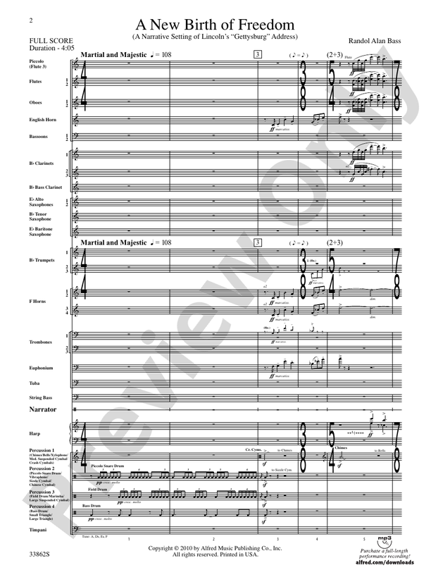 A New Birth of Freedom - Concert Band Conductor Score & Parts (Digital Download)