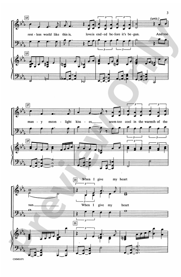 When I Fall in Love - SAB Choral Octavo (Digital Download)