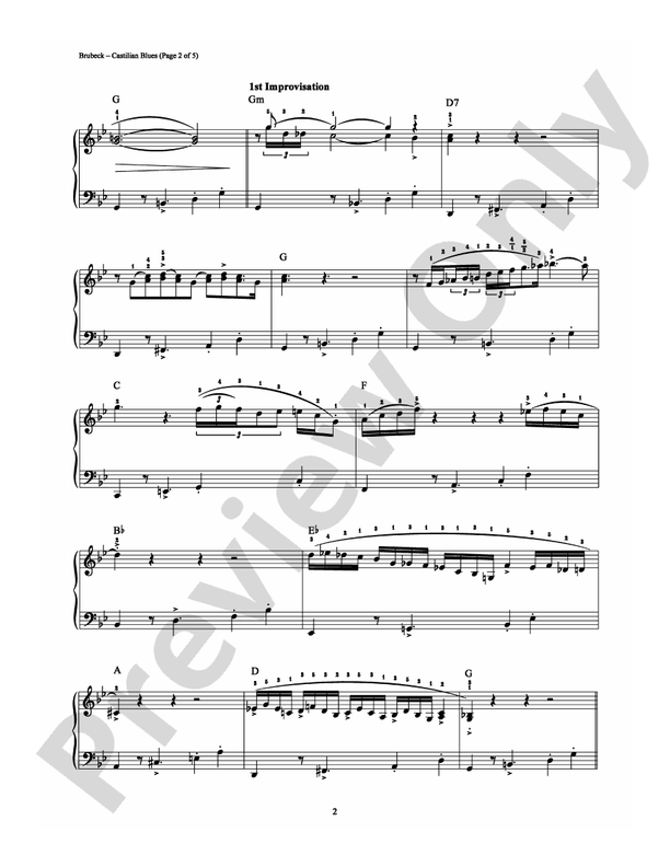 Castilian Blues - Piano (Digital Download)