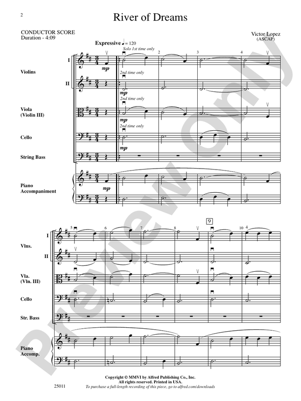 River of Dreams – String Orchestra Conductor Score & Parts (Digital Download)