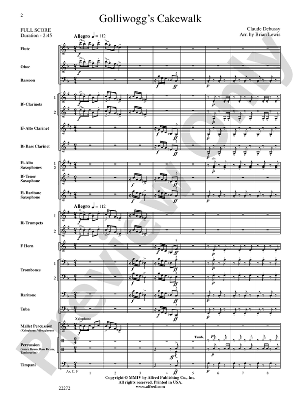 Golliwogg's Cakewalk - Concert Band Conductor Score & Parts (Digital Download)