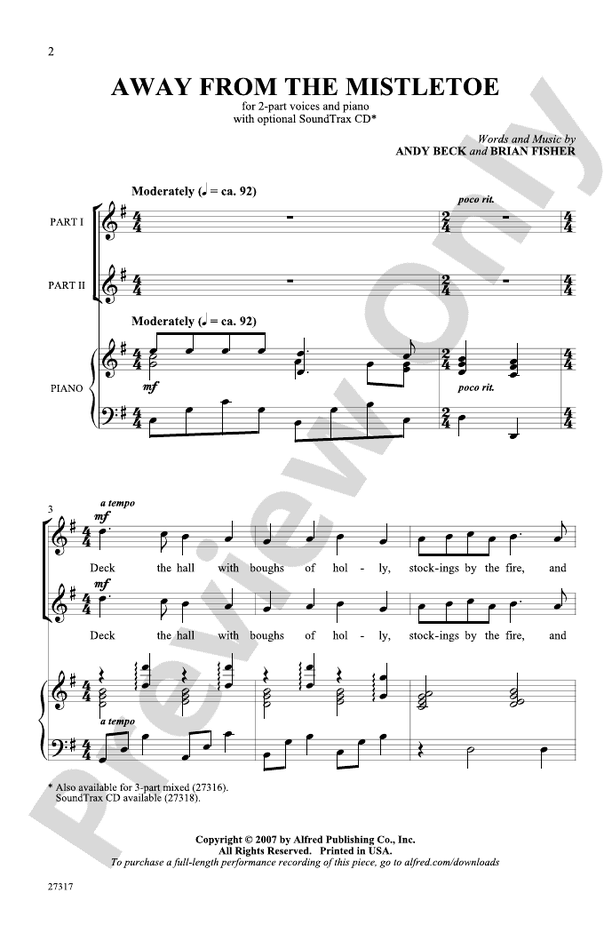 Away from the Mistletoe – 2-Part Choral Octavo (Digital Download)