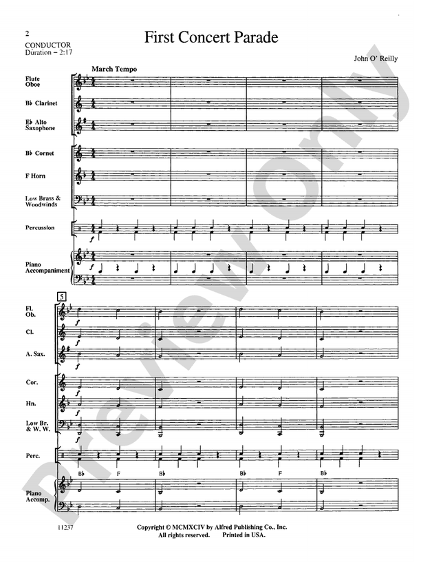 First Concert Parade - Concert Band Conductor Score & Parts (Digital Download)