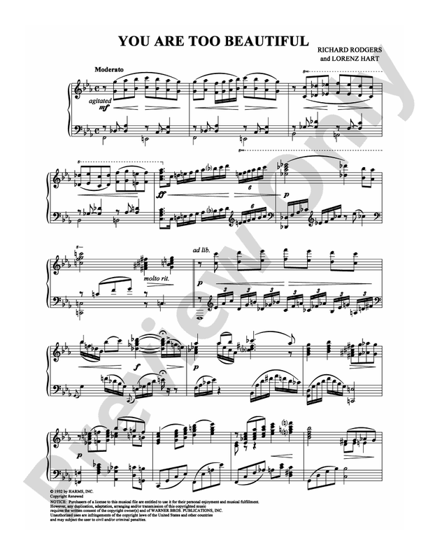 You Are Too Beautiful - DSM-PS-0002007 - Piano (Digital Download)