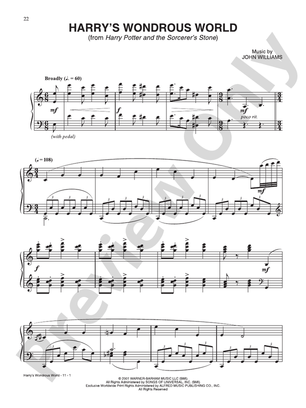 Harry's Wondrous World (from "Harry Potter and the Sorcerer's Stone") - DSM-XS-0000483 - Piano (Digital Download)