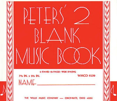 Peters' 2 Blank Music Book (Red) - Willis Music