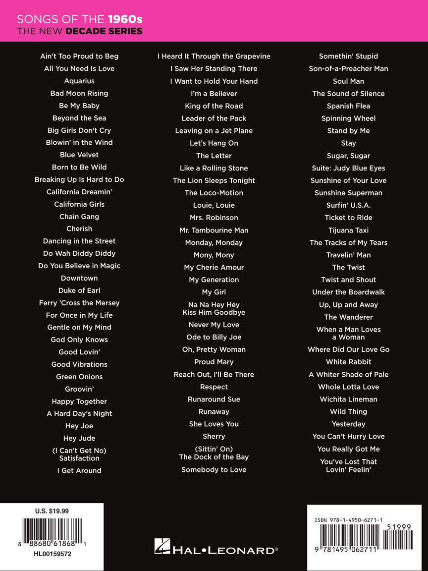 Songs of the 1960s - EZPlay Piano - Hal Leonard 159572