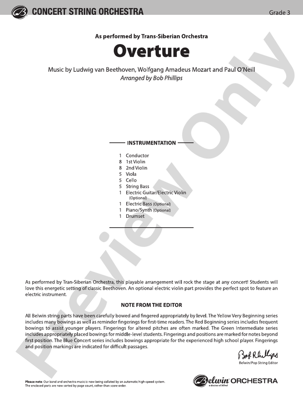 Overture - String Orchestra Conductor Score & Parts (Digital Download)
