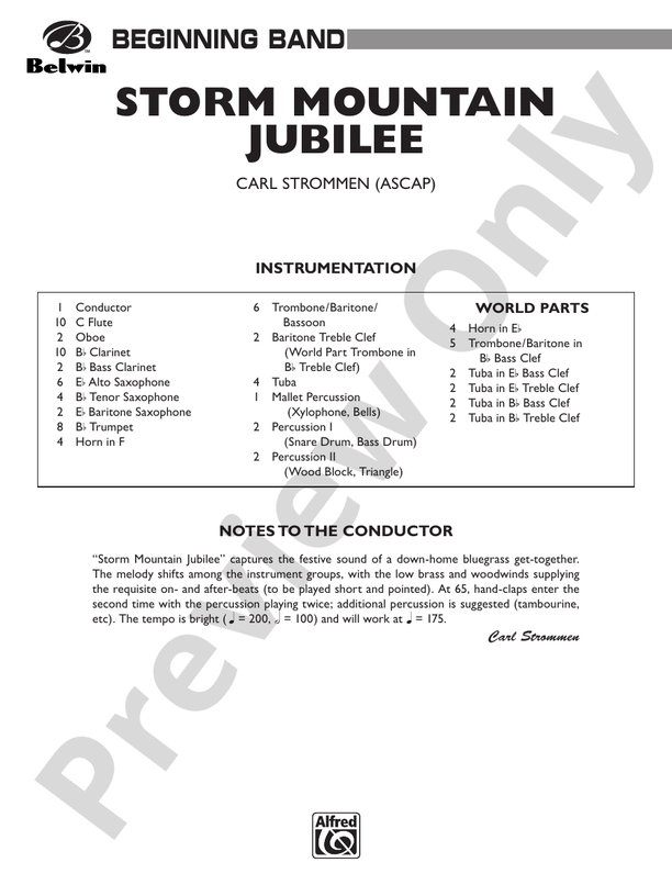 Storm Mountain Jubilee - Concert Band Conductor Score & Parts (Digital Download)