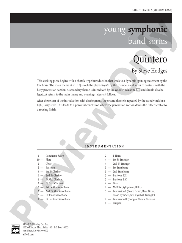 Quintero - Concert Band Conductor Score & Parts (Digital Download)