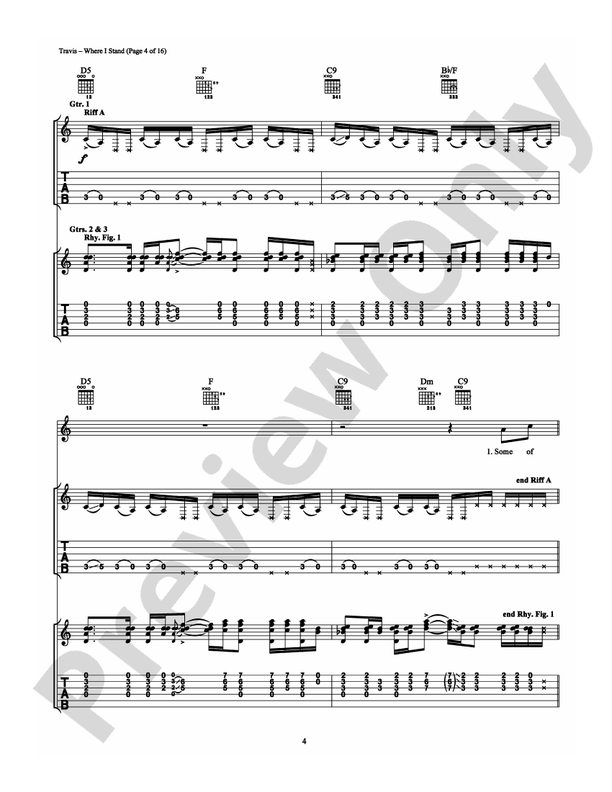 Where I Stand - Guitar TAB (Digital Download)