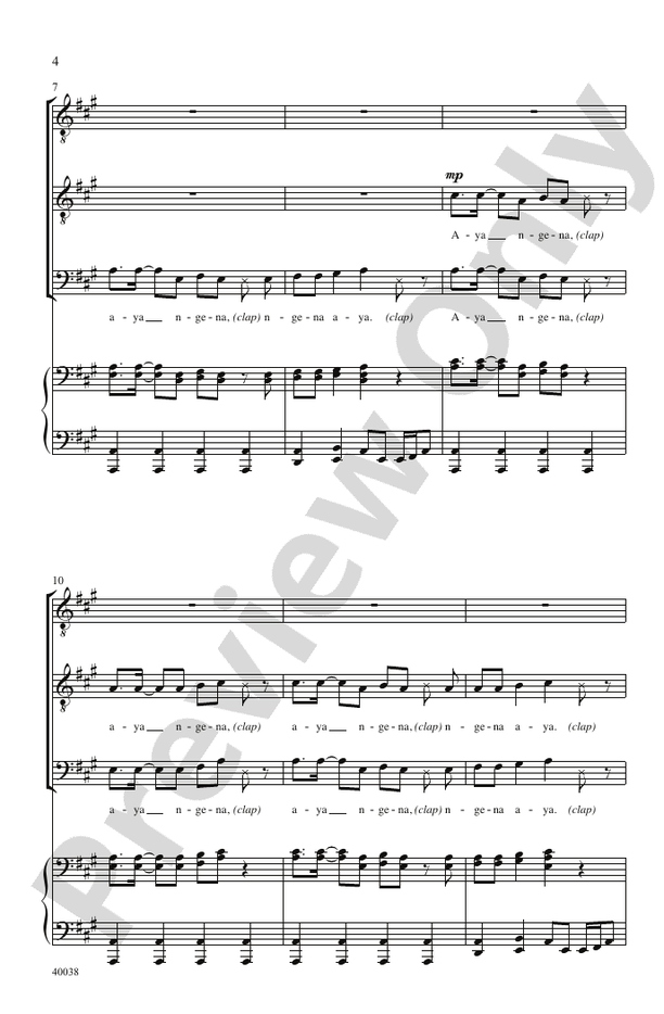 Aya Ngena – TTB Choral Octavo (Digital Download)