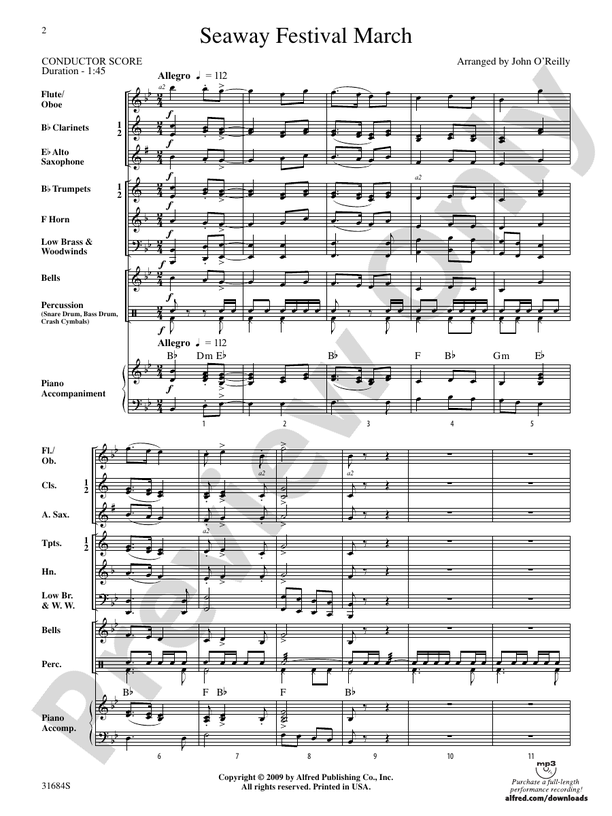 Seaway Festival March - Concert Band Conductor Score & Parts (Digital Download)
