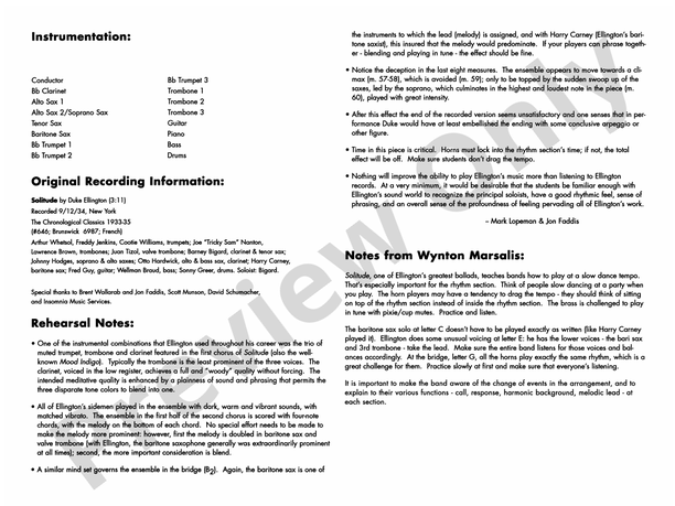 Solitude - Jazz Ensemble Conductor Score & Parts (Digital Download)