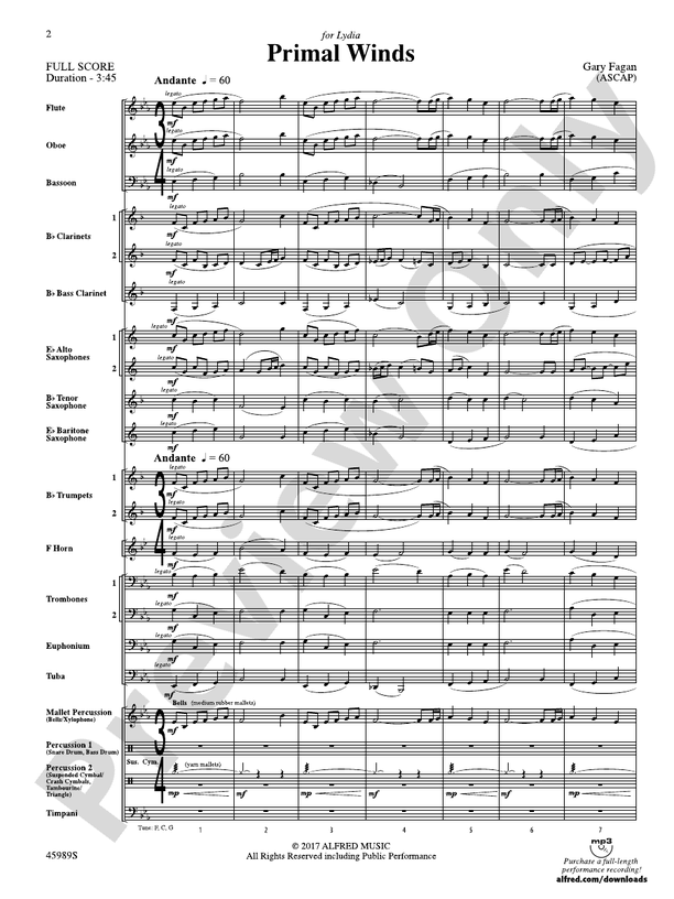 Primal Winds - Concert Band Conductor Score & Parts (Digital Download)