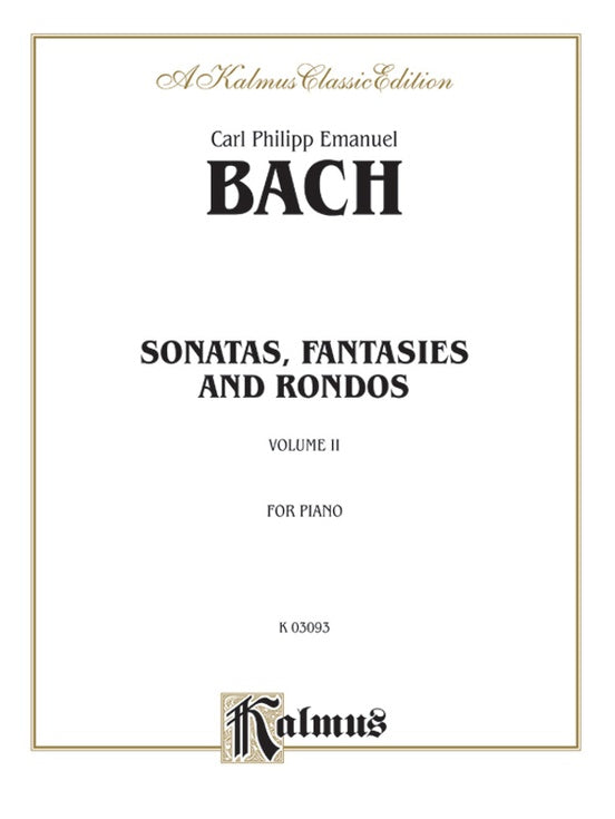 Bach - Sonatas, Fantasias & Rondos (Volume II) - Piano Solo (Digital Download)