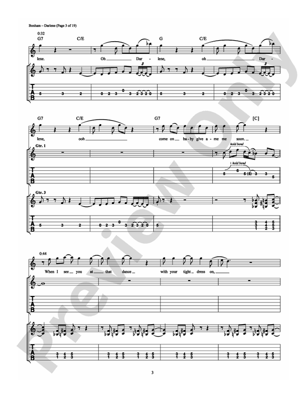 Darlene - Guitar TAB (Digital Download)