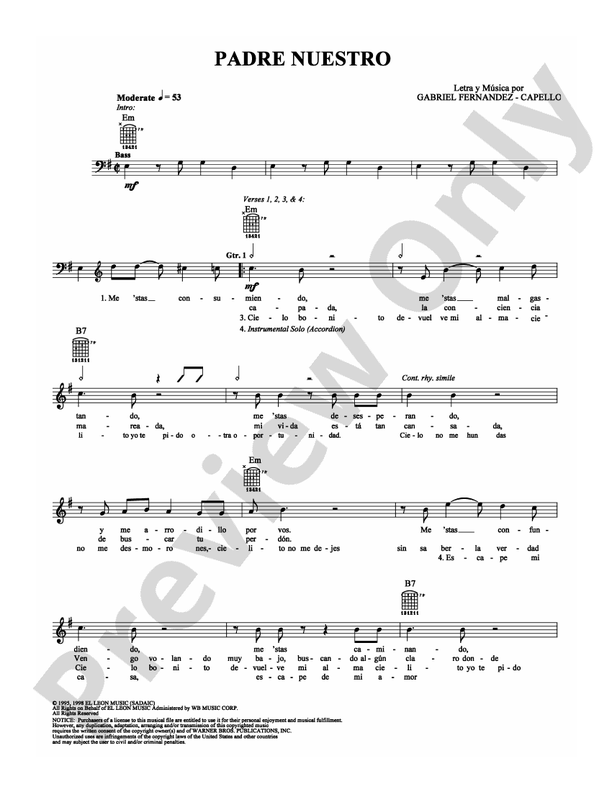 Padre Nuestro - Guitar TAB (Digital Download)