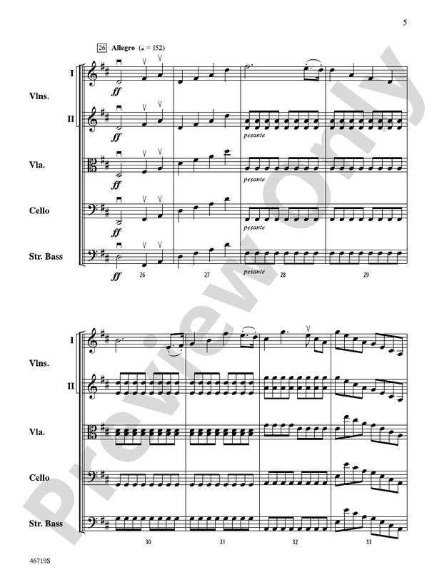 Symphony No. 5 - String Orchestra Conductor Score & Parts (Digital Download)