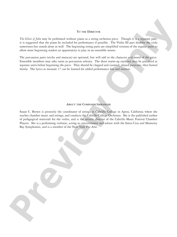 The Ghost of John – String Orchestra Conductor Score & Parts (Digital Download)