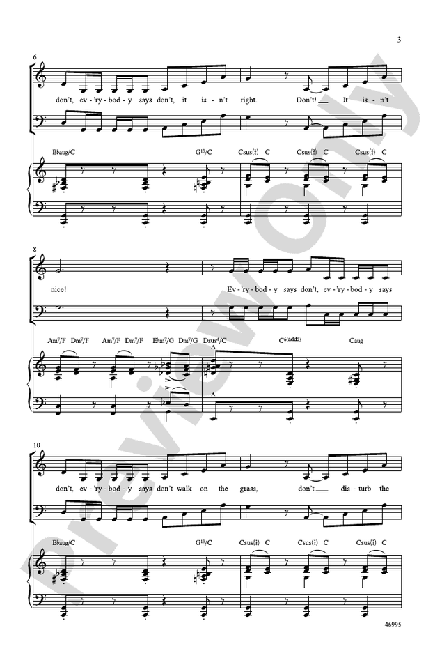 Everybody Says Don't – SAB Choral Octavo (Digital Download)