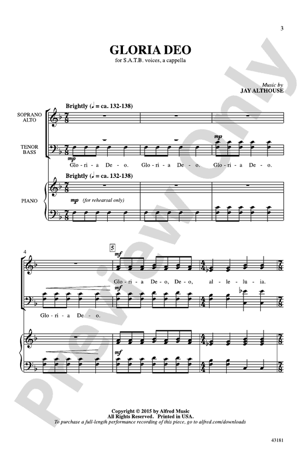 Gloria Deo – SATB, a cappella Choral Octavo (Digital Download)