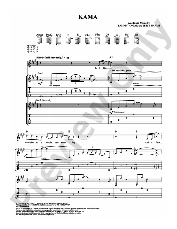 Kama - Guitar TAB (Digital Download)